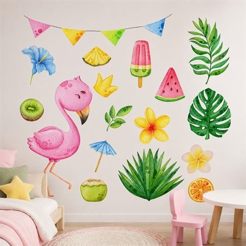 Tropisk Flamingo  – Wallstickers